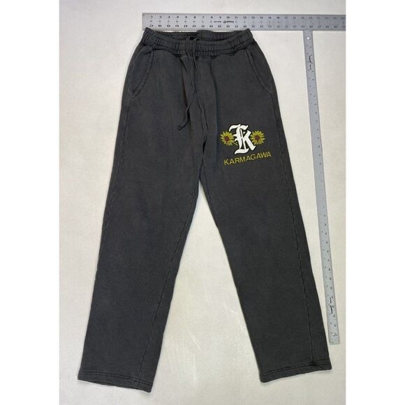 Karmagawa Sunflower Open Hem Sweatpants Men Small Gray - Picture 7 of 7